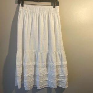 Madewell white midi eyelet cotton skirt size XS